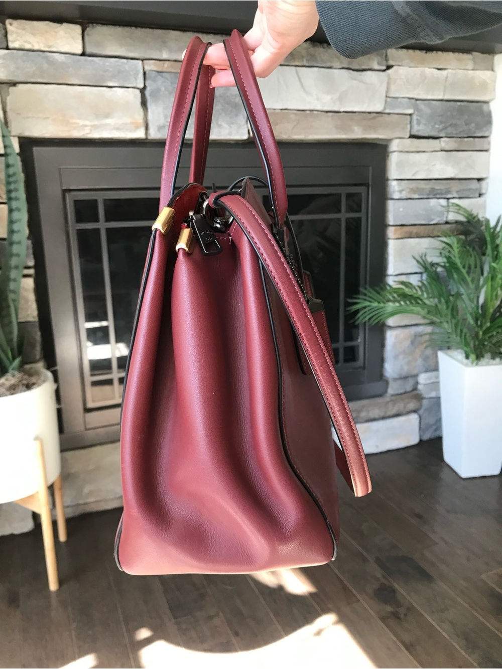 Coach 1941 Cooper Carryall Leather Purse, Bordeaux 22821 - Picture 6 of 15